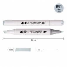 Маркер спиртовий SANTI Professional SA-BG1 синьо-сірий 1