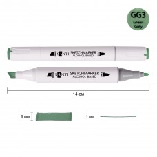 Маркер спиртовий SANTI Professional SA-GG3 зелено-сірий 3