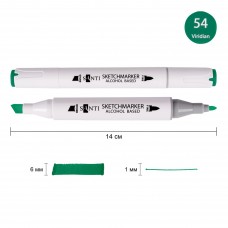 Маркер спиртовий SANTI Professional SA-54 вірідіан зелений