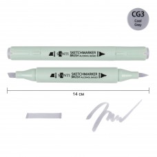 Маркер спиртовий SANTI Brush SA-CG3 холодний сірий 3