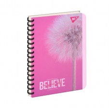 Блокнот YES В6 на спір. пласт. обкл. з розділ. 144арк. Believe in yourself 681986 /681986/