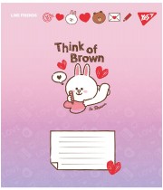 Зошит  12арк. коса YES 766934 Line Friends. Love letter (25) /766934/