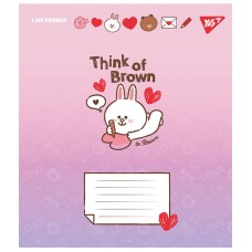 Зошит  12арк. коса YES 766934 Line Friends. Love letter (25) /766934/