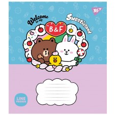 Зошит  12арк. коса YES 766935 Line Friends. Sweetieland (25)