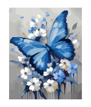 Картина за номерами з алмазною мозаїкою SANTI Метелик на квітах, 40*50 см.