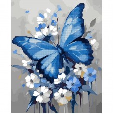 Картина за номерами з алмазною мозаїкою SANTI Метелик на квітах, 40*50 см.