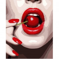 Картина за номерами з алмазною мозаїкою SANTI Вишневі вуста, 40*50 см.