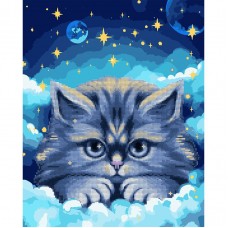 Картина за номерами з алмазною мозаїкою SANTI Мріючий кіт, 40*50 см.