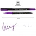 Маркер акварельний SANTI Brush Pen SW-08 фіолетовий двосторонній
