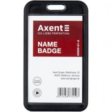 Бейдж (ідентифікатор) AXENT 4550V-01, 54х85мм вертик. у чохлі SoftTouch, матовий чорний /4550V-01-A/