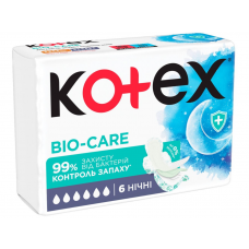Прокладки Kotex Bio Care Night 6шт