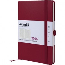 Щотижневик датований 2025 AXENT А5 Prime Strong 8507-25-46 винний, на гумці /8507-25-46-A/