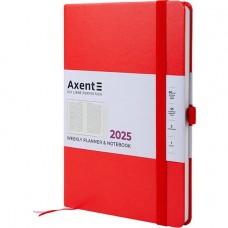 Щотижневик датований 2025 AXENT А5 Prime Strong 8507-25-05 червоний, на гумці /8507-25-05-A/