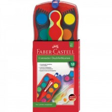 Акварель 12кол. Faber-Castell 125030 Connector суха, червоний корпус /125030/