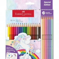 Олівці кольорові 18кол. Faber-Castell 111221 + 6кол. Пастель "UNICORN" /111221/