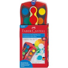 Акварель 24кол. Faber-Castell 125031 Connector суха, червоний корпус /125031/
