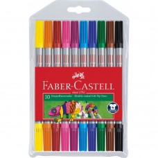 Фломастери Faber Castell 10кол. 151110 Fibre-Tip, двосторонні /151110/