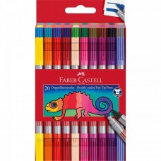 Фломастери Faber Castell 20кол. 151119 Fibre-Tip, двосторонні /151119/