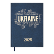 Щоденник датований 2025 BUROMAX А5 UKRAINE 2128-03 т.-синій (друкована обкл.) /BM.2128-03/