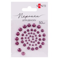 Перлини SANTI 740188 стигла вишня, самоклеючі (50шт.) /740188/