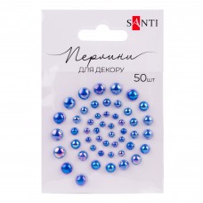 Перлини SANTI 742971 синьо-фіолетові райдужні, самоклеючі (50шт.) /742971/