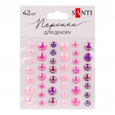 Стрази SANTI 743007 Beads бузкові, самоклеючі (42шт.) /743007/