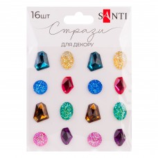 Стрази SANTI 743021 Diamonds різнокольорові, самоклеючі (16шт.) /743021/