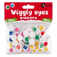 Оченята SANTI 954643 самоклеючі кольорові 15мм (50шт.) /954643/