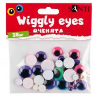 Оченята SANTI 954652 самоклеючі кольорові асорті (36шт.) /954652/