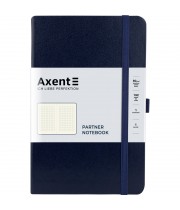 Блокнот AXENT 125*195мм 96арк. Partner 8201-02 синій, на гумці, крем. папір (клітинка) /8201-02-A/