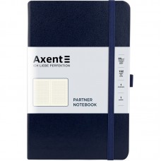 Блокнот AXENT 125*195мм 96арк. Partner 8201-02 синій, на гумці, крем. папір (клітинка) /8201-02-A/