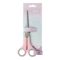 Ножиці BUROMAX 4504-10 PASTEL 17см руч. з гумов. вставками, рожеві (12) /BM.4504-10/