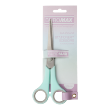Ножиці BUROMAX 4504-38 17см руч. PASTEL м'ятні, з гумов. вставками (12) /BM.4504-38/