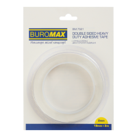 Стрічка клейка двостор. 19мм*2м BUROMAX 7561 на гелевій основі, прозора (72) /BM.7561/