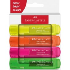 Набір маркерів текст. 4кол. Faber-Castell 254644 Superfluorescent, карт.уп. /254644/