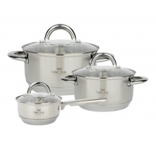 Набір каструль OSCAR MASTER OSR-4001/N  6пр. (3,6л+1,9л+1,15л) нерж. з кришками