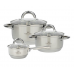 Набір каструль OSCAR MASTER OSR-4001/N  6пр. (3,6л+1,9л+1,15л) нерж. з кришками