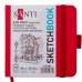 Скетчбук SANTI 743189 тв.обкл. PU 12х12см, 100арк, 110г/м, червоний (для графіки) /743189/ 