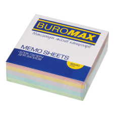 Папір для нотаток кольор. BUROMAX 9*9*3см, до 300арк. скл. ЛЮКС "ДЕКОР" PASTEL 2282 (96) /BM.2282/