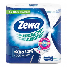 Рушники паперові ZEWA Wisch Weg Extra Lang 2шт. 2-шар. 72арк. (суперміцні, можна викрутити)
