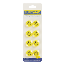 Магніти BUROMAX 8шт. 2см 0031 Смайлик (24) /BM.0031/