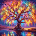Картина за номерами SANTI Казкове дерево, 40*40см, LED підсвітка