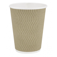 Стакан одноразовий паперовий гофра 250мл Бурий (25)