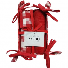 Кухоний набір SOHO BS 88005B White&Red (рушники 40x60см* 2шт) в подарунковій уп.