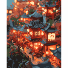 Картина за номерами SANTI Вогні Токіо, 40*50см, LED підсвітка