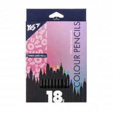 Олівці кольорові Yes 18 кол. Fusion, чорне дерево