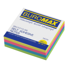 Стікери BUROMAX 75*75 250арк 2315-98 неон. (12) /BM.2315-98/
