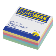 Стікери BUROMAX 75*75 250арк 2315-99 пастел. (12) /BM.2315-99/