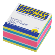 Стікери BUROMAX 75*75 450арк 2317-97 3 кольори неон.+ білий (12) /BM.2317-97/