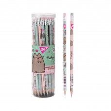 Олівець Yes ч/гр круг. з ласт. у пл. тубе 36шт/уп Pusheen 2 диз. мікс